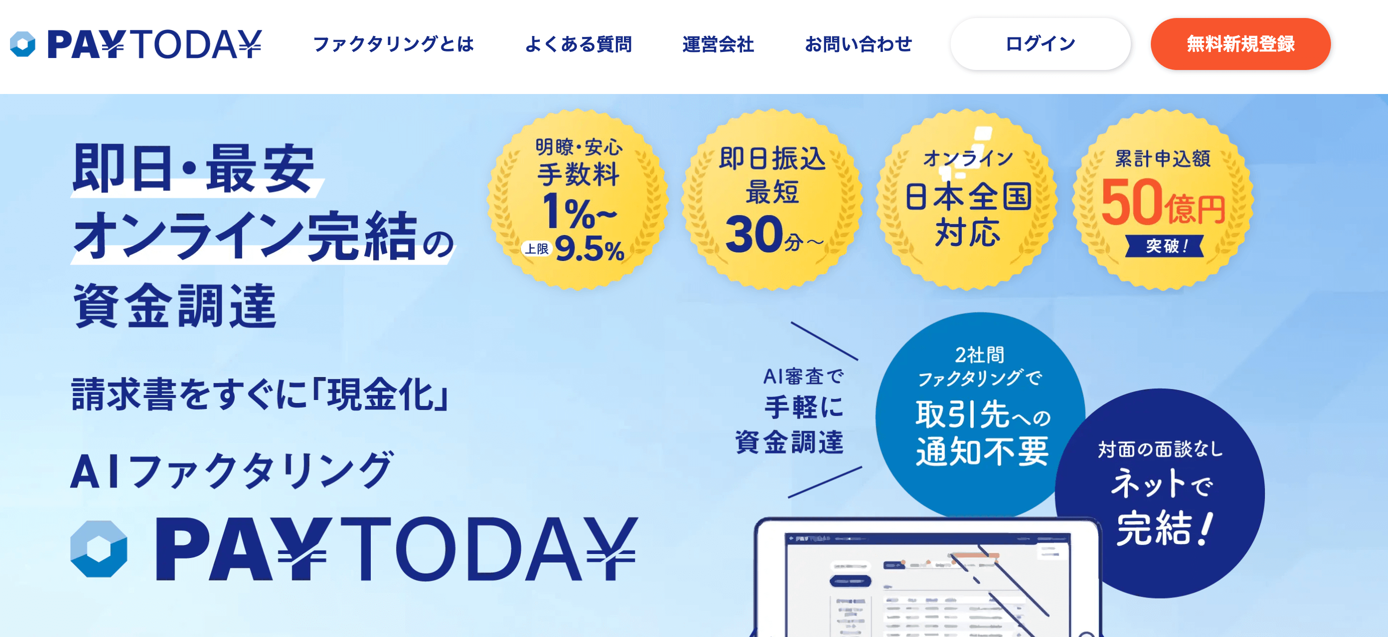 手数料の安いファクタリング会社-paytoday