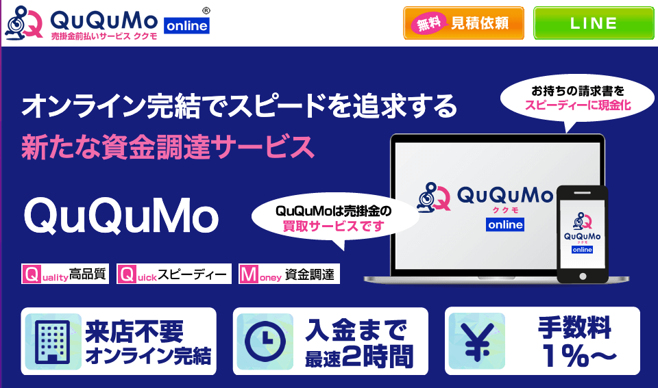 手数料の安いファクタリング会社-ququmo