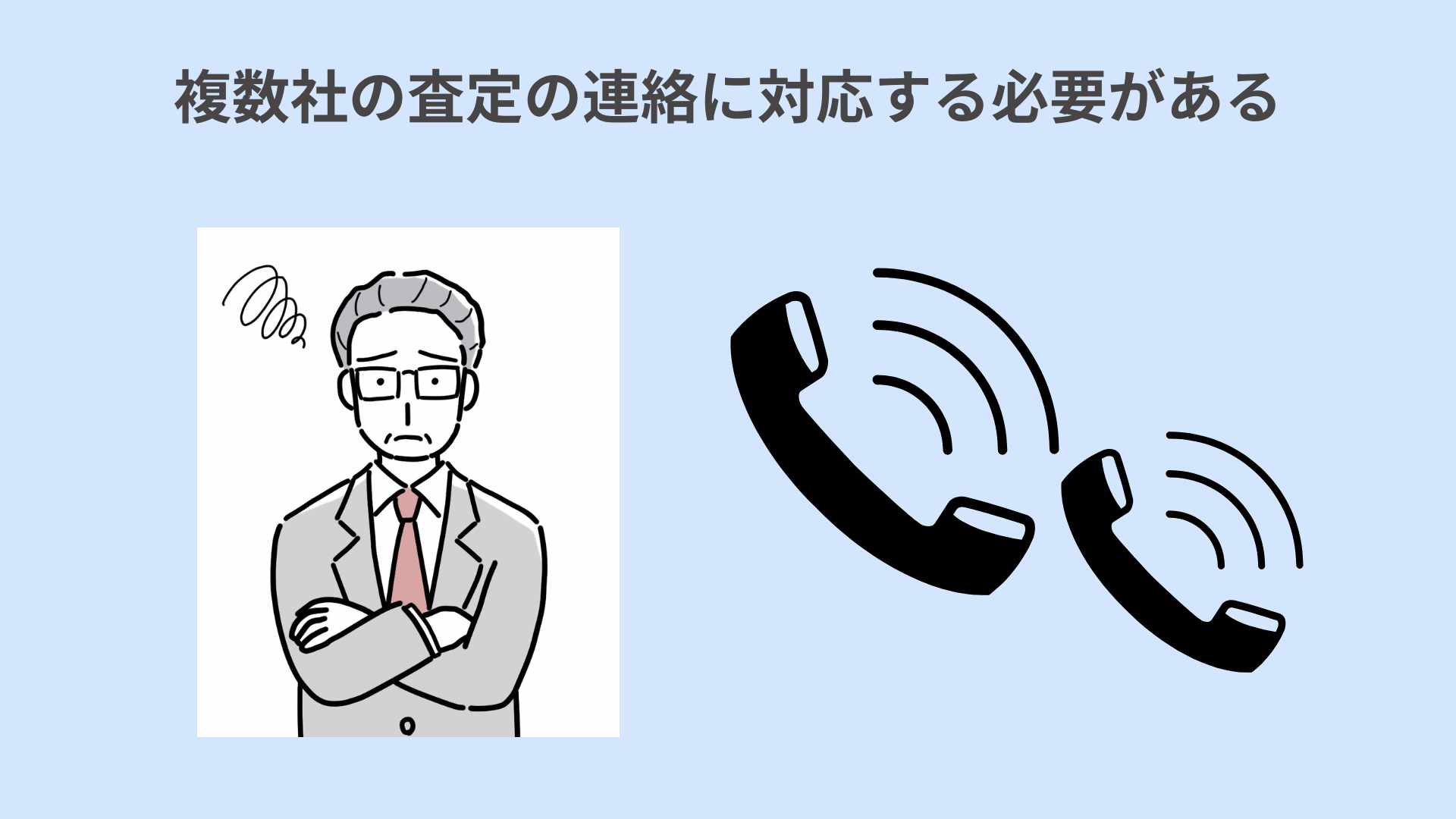 複数社の査定の連絡に対応する必要がある