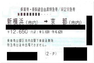 ◎ゆうパケット送料無料◎東京⇆新大阪 新幹線回数券２枚／１２月５日まで有効